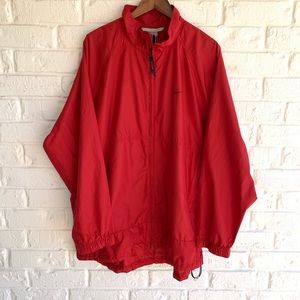 Nike Red Black Full Zip Vented Back Windbreaker